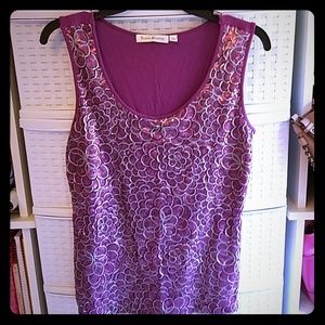 Purple & Silver Sequined Tank top Size L
